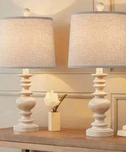 BOBOMOMO Tradition 20.5?? Rustic Table Lamp Set of 2