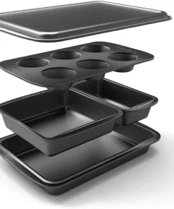 Baker??s Secret Stackable Baking Set of 5 Bakeware Pans