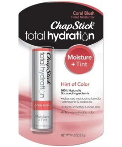 ChapStick Total Hydration Moisture + Tint Coral Blush Tinted Lip Balm Tube