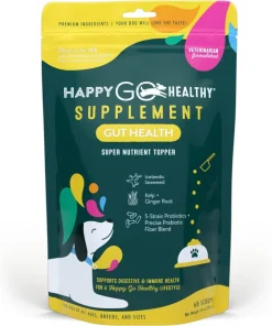Gut Health Supplements for Dogs | Prebiotic & Probiotic Food Topper with Ginger Root