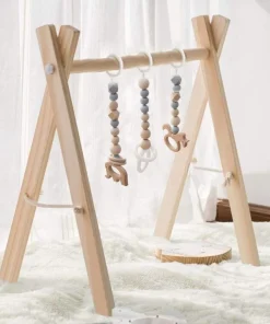 Wooden Baby Gym with 3 Gym Toys