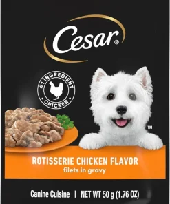 Cesar Filets in Gravy Wet Dog Food Rotisserie Chicken Flavor