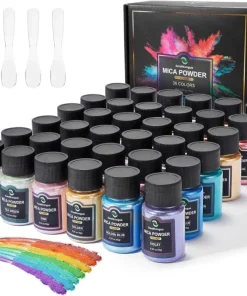 Mica Powder for Epoxy Resin, 36 Colors, 0.35 oz(10g) Bottles Mica Glitter Powder
