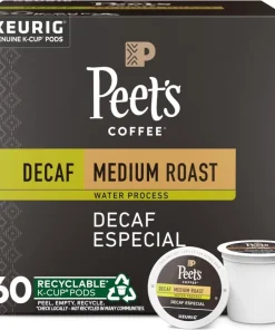 Peet??s Coffee, Medium Roast Decaffeinated Coffee K-Cup Pods for Keurig Brewers